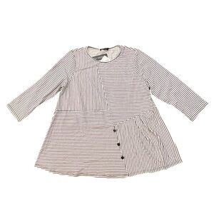 Reina Lee Women’s Top Abstract‎ Striped 3/4 Sleeve Tencel Spandex Large $108